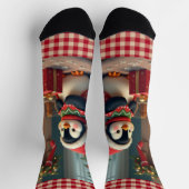 Weihnachtspinguin Socken (Oben)