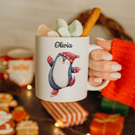 Weihnachtspinguin-Tasse mit individuellem Text Kaffeetasse