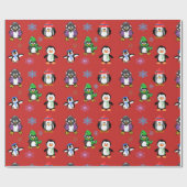 WeihnachtsPinguin-und Geschenkpapier (Flach)