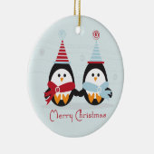 WeihnachtsPinguin-Verzierung Keramik Ornament (Rechts)