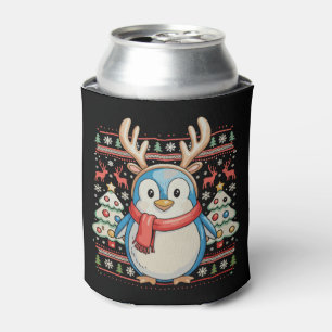 Weihnachtspinguin Xmas hässlicher Pullover Schnee Dosenkühler