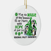 WeihnachtsPinguin-zerebrale Lähmung Keramik Ornament (Rechts)