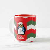 Weihnachtspinguin Zweifarbige Tasse (Vorderseite Links)