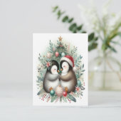 Weihnachtspinguine 4 postkarte (Stehend Vorderseite)