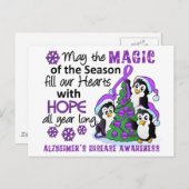 Weihnachtspinguine Alzheimer-Krankheit Feiertagspostkarte (Vorne/Hinten)