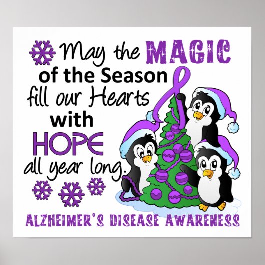 Weihnachtspinguine Alzheimer-Krankheit Poster (Vorne)