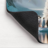 Weihnachtspinguine-Ansammlung rund um einen Baum Mousepad (Ecke)