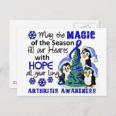 Weihnachtspinguine Arthritis Feiertagspostkarte (Vorne/Hinten)
