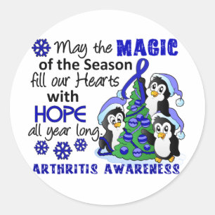 Weihnachtspinguine Arthritis Runder Aufkleber
