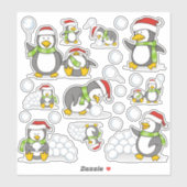 Weihnachtspinguine Aufkleber (Blatt)