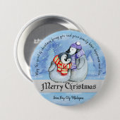 Weihnachtspinguine Button (Vorne & Hinten)