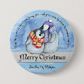 Weihnachtspinguine Button (Vorderseite)