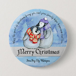 Weihnachtspinguine Button