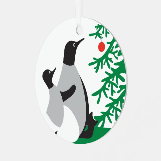 Weihnachtspinguine Custom Ornament (Vorderseite links)