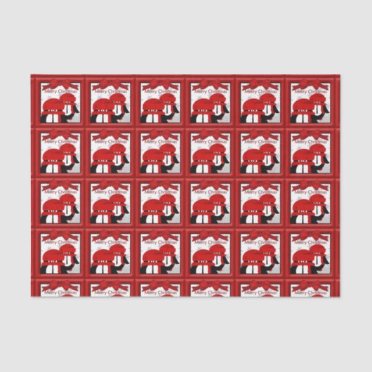 Weihnachtspinguine Dekoupage Set Tissue Paper Seidenpapier (Vorderseite)