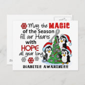 Weihnachtspinguine Diabetes Feiertagspostkarte (Vorne/Hinten)