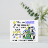 WeihnachtsPinguine Down-Syndrom Feiertagspostkarte (Stehend Vorderseite)