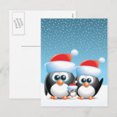 Weihnachtspinguine Feiertagspostkarte (Vorne/Hinten)
