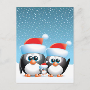 Weihnachtspinguine Feiertagspostkarte