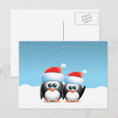 WeihnachtsPinguine Feiertagspostkarte (Vorne/Hinten)