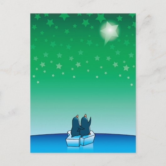 Weihnachtspinguine Feiertagspostkarte (Vorderseite)