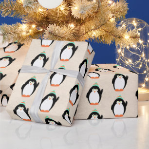 Weihnachtspinguine Geschenkpapier