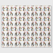 Weihnachtspinguine Geschenkpapier (Flach)
