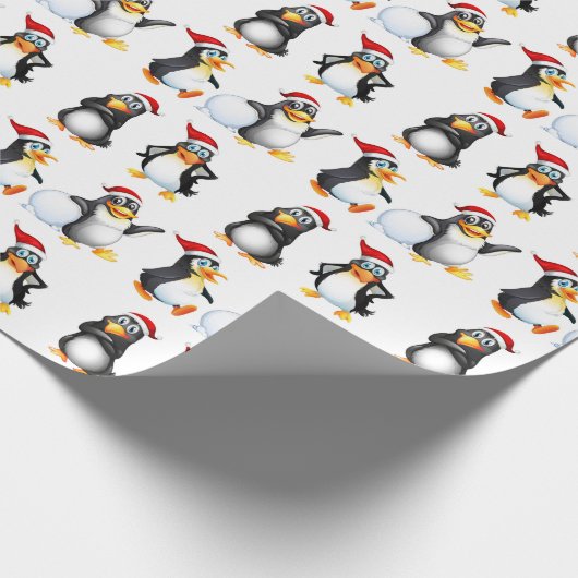 Weihnachtspinguine Geschenkpapier (Ecke)