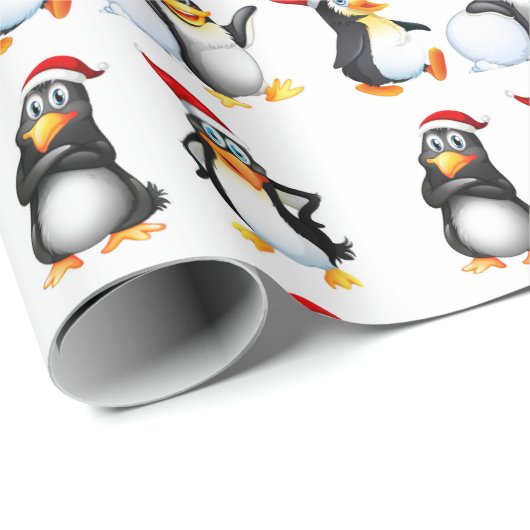 Weihnachtspinguine Geschenkpapier (Rolleneckpunkt)