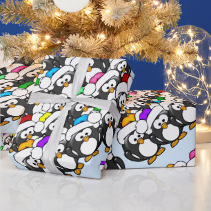Weihnachtspinguine Geschenkpapier