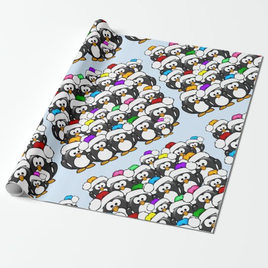 Weihnachtspinguine Geschenkpapier (Ungerollt)