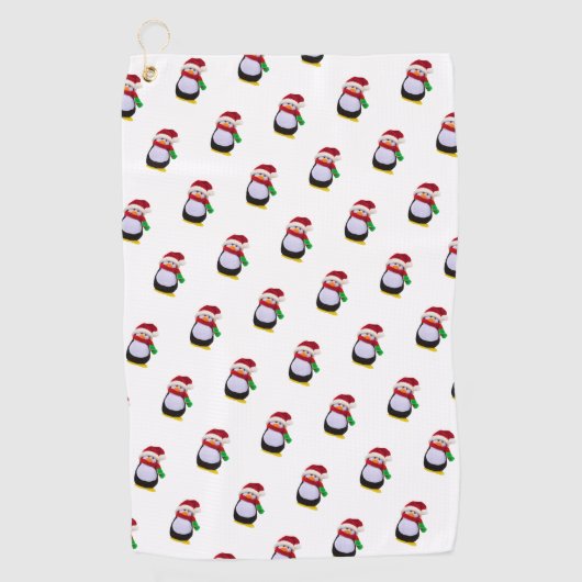 Weihnachtspinguine Golfhandtuch (Vorderseite)