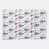 Weihnachtspinguine Hats Gloves Pattern Geschirrtuch (Horizontal)
