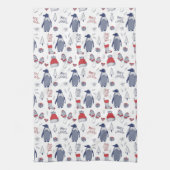 Weihnachtspinguine Hats Gloves Pattern Geschirrtuch (Vertikal)