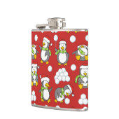 Weihnachtspinguine Hintergrund Flachmann (Links)