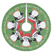 WeihnachtsPinguine Ho! HO! Ho! Polyester Weihnachtsbaumdecke (Vorderseite)