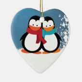 Weihnachtspinguine Keramik Ornament (Rechts)