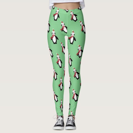 Weihnachtspinguine Leggings (Vorderseite)
