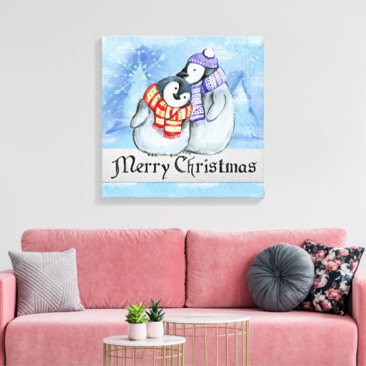 Weihnachtspinguine Leinwanddruck (Insitu (Wohnzimmer))