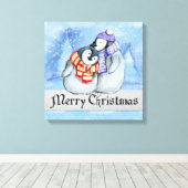 Weihnachtspinguine Leinwanddruck (Insitu (Holzboden))