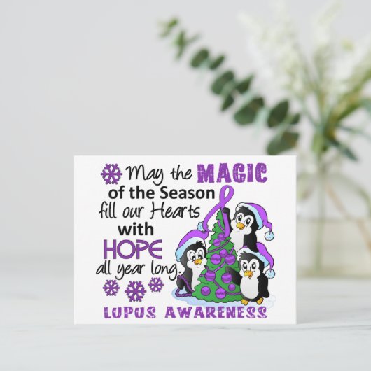 Weihnachtspinguine Lupus Feiertagspostkarte (Stehend Vorderseite)