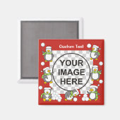 Weihnachtspinguine Magnet (Vorderseite/Rückseite)