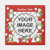 Weihnachtspinguine Magnet (Vorne)