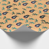 Weihnachtspinguine mit Hutwackelpapier Geschenkpapier (Ecke)
