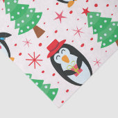 Weihnachtspinguine mit Pine Trees Pattern Seidenpapier (Detail)