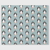 Weihnachtspinguine mit Schneeballpapier Geschenkpapier (Flach)