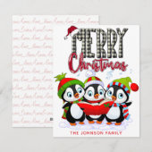 Weihnachtspinguine mit Weihnachtskarte Feiertagskarte (Vorne/Hinten)