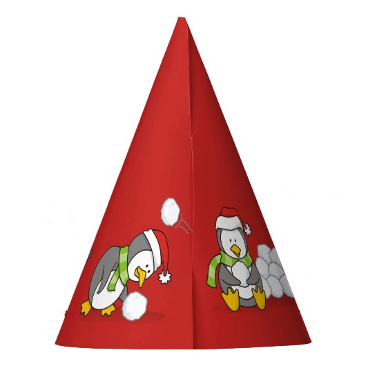 Weihnachtspinguine Partyhütchen (Rückseite)