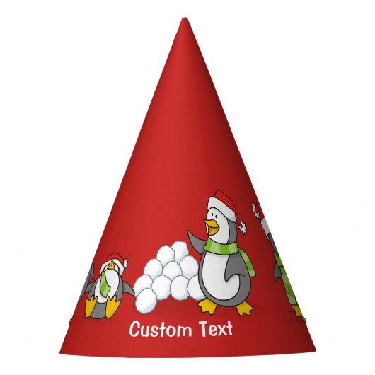 Weihnachtspinguine Partyhütchen (Vorderseite)