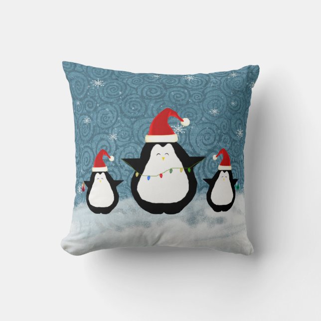 Weihnachtspinguine Pillow Kissen (Vorderseite)